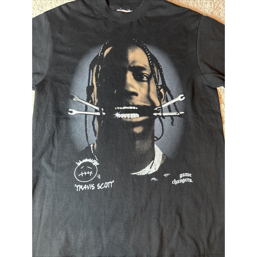Travis Scott Game Changer Big Face Tee Black Large‎